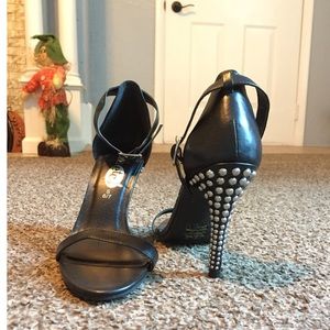 Size 6 black studded heels